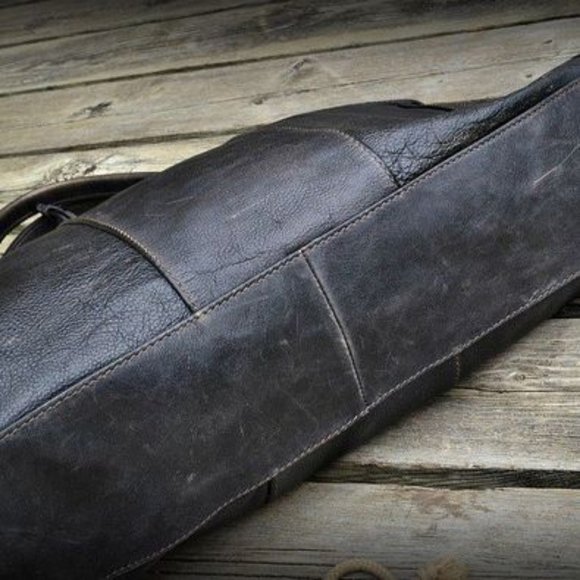 Vintage Fossil Re-Issue Weekender Black Leather Bag - Picture 3 of 6